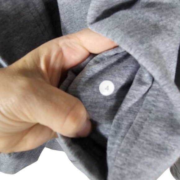 Lululemon Belle Wrap Gray Snap Jacket 4 Cotton Blend Stretch French Terry Active - Picture 9 of 10